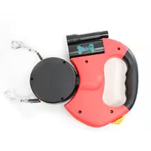 Dual-End Retractable Dog Leash-Expandable 2-Dog Leash 3M for Walking & Gardening, Hands-Free Tether (CE Certified)